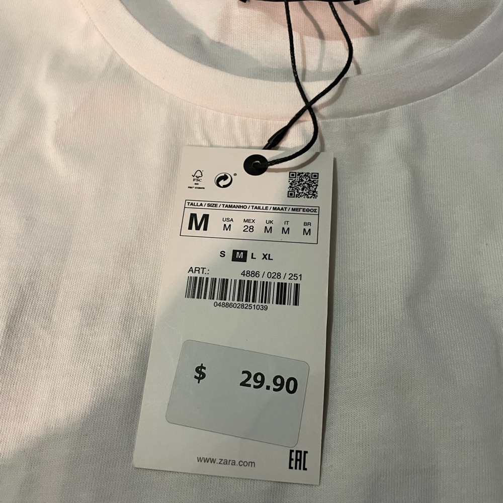 Zara Classic White T-Shirt - Picture 5 of 5